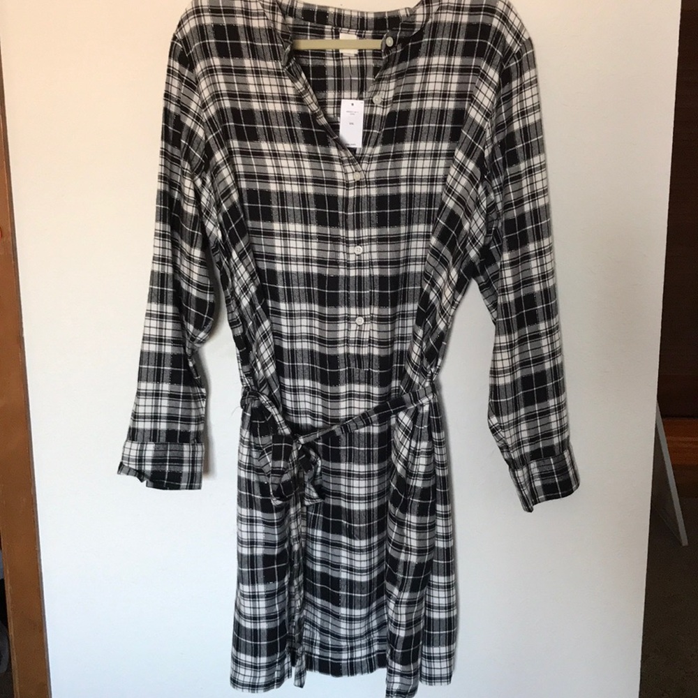 NWT GAP Flannel Dress with Tie Waist